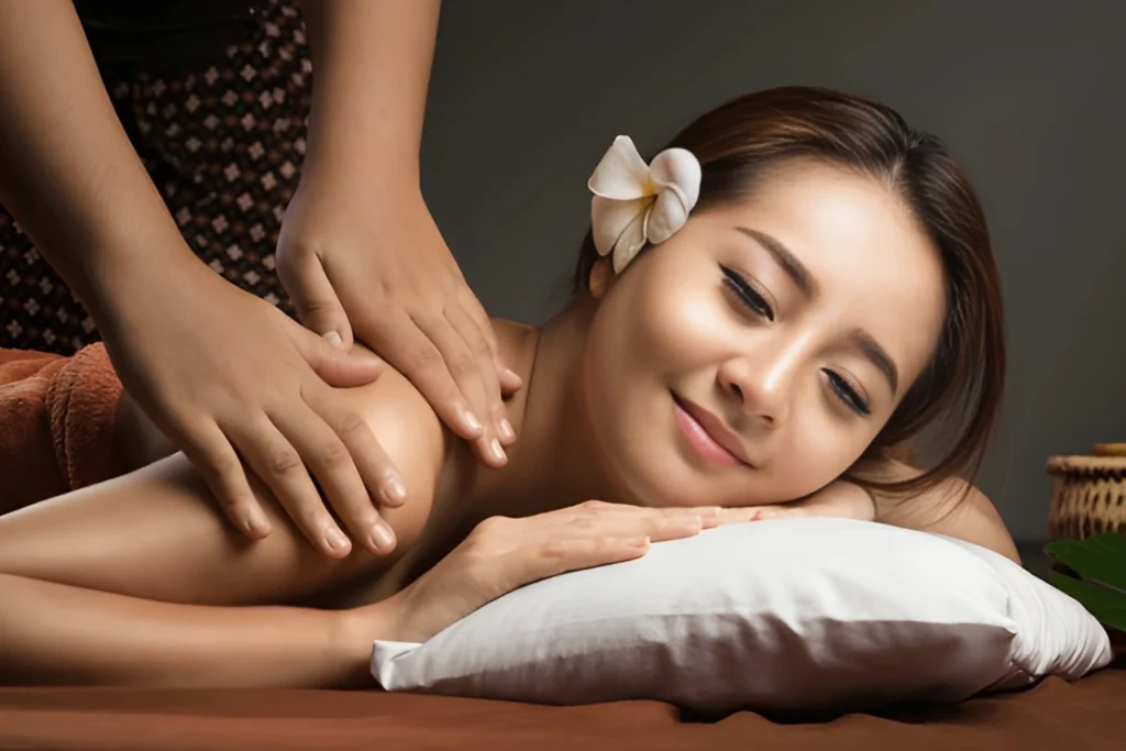 Soothing head and shoulder massage therapy session for stress relief at a professional spa in Bangalore.